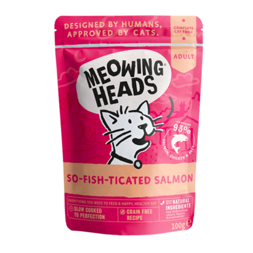 Meowing Heads s lososom za odrasle mačke 100g
